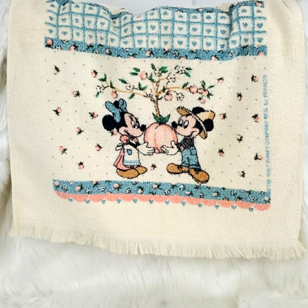 Vintage Walt Disney Mickey & Minnie Mouse Tea Towel